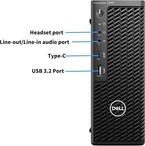 كمبيوتر سطح المكتب Dell Precision 3240 Workstation، Intel Core i7-10700 حتى 4.7 جيجا هرتز، NVIDIA Quadro P1000، 16 جيجا DDR4 RAM 512 جيجا SSD، لوحة مفاتيح وماوس، USB Wi-Fi، Windows 11 Pro (متجدد) in Saudi Arabia