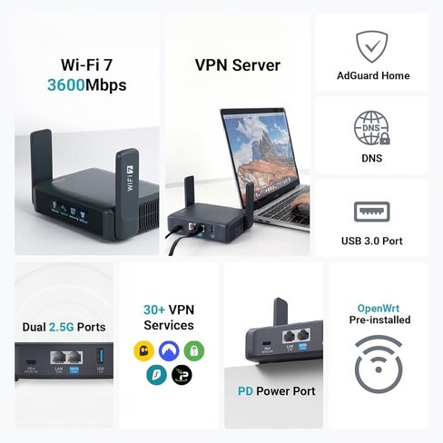 راوتر GL.iNet GL-BE6500 (Flint 3e) WiFi 7 وGL.iNet GL-BE3600 (Slate 7) راوتر السفر المحمول in Saudi Arabia