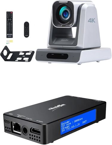 zowietek 4K ZowiePTZ 18X Webcam & UVC to NDI Converter Combo، PoE، بطاقة Micro SD مدعومة، سلسلة تحويل الفيديو المتوافقة وكاميرات الويب UVC الأخرى لملحقات البث، مجموعة منشئ المحتوى in Kuwait