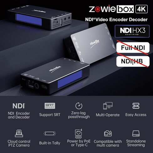 zowietek 4K ZowiePTZ 18X Webcam & UVC to NDI Converter Combo، PoE، بطاقة Micro SD مدعومة، سلسلة تحويل الفيديو المتوافقة وكاميرات الويب UVC الأخرى لملحقات البث، مجموعة منشئ المحتوى in Kuwait