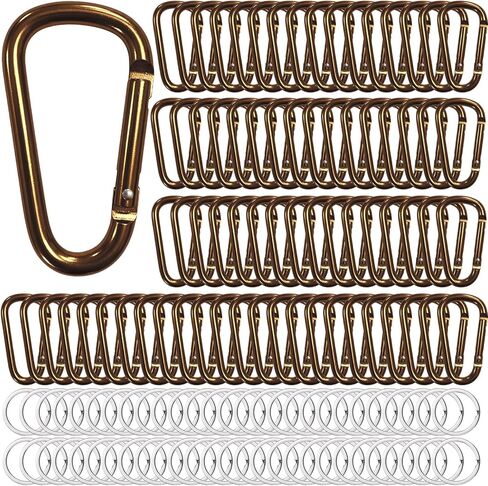 13 Colors Heavy Duty Aluminum D Carabiner Clips & Key Rings, Black & Sliver Corrosion Resistant Keychain for Keys, Outdoor Sports, Hiking, Camping, Fishing & Hanging Gear in Saudi Arabia