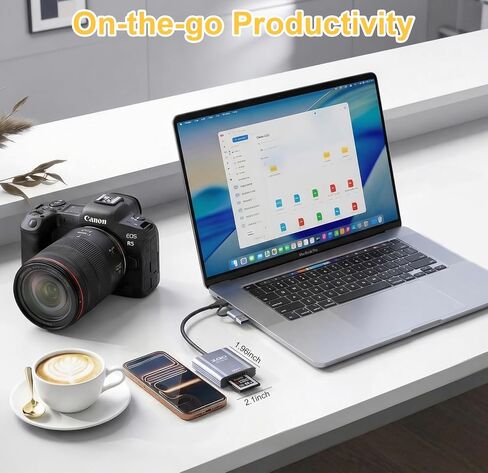 5Gbps XQD Card Reader, USB C & USB A 2-in-1 Adapter for Sony XQD Card Reader G/M Series & Lexar 2933x, Professional XQD Memory Card Reader for iPhone 17/16/15, MacBook, Nikon Z6/Z7/D850 in Saudi Arabia