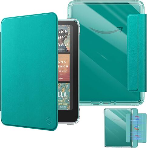 حافظة Fintie مغناطيسية قابلة للفصل لجهاز Kindle Paperwhite الجديد تمامًا الجيل الثاني عشر 2024 وKindle Colorsoft، غطاء خلفي شفاف وخفيف الوزن وغطاء قابل للإزالة مع تنبيه/غفو تلقائي، أسود in Saudi Arabia