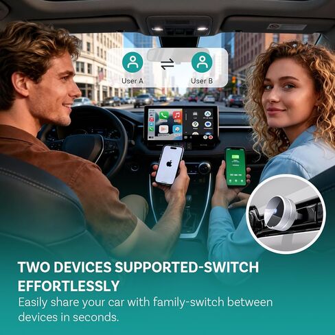 OTTOCAST Mini Tube 2026 Wireless CarPlay & Android Auto Adapter, 5GHz WiFi Auto Connect, Plug & Play for iPhone & Android, Stable Performance, Premium Aluminum Design in Saudi Arabia