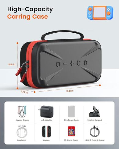 TRANSNOVO 2 Pack Screen Protector and Large Capacity Carrying Case Compatible with Nintendo Switch 2 in Saudi Arabia