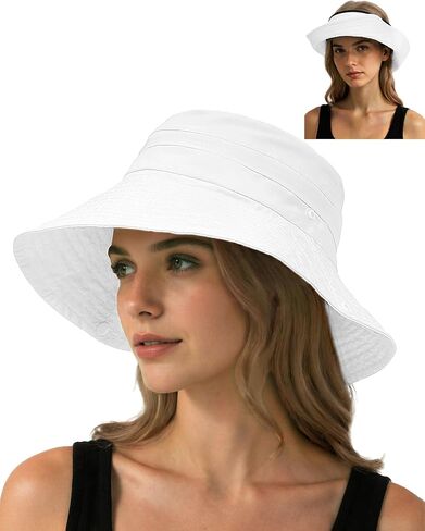 Senker Fashion Sun Hats for Women Men, Waterproof Packable 2 in 1 UV Protection Sunhat for Summer Hiking Outdoor Garden in Saudi Arabia