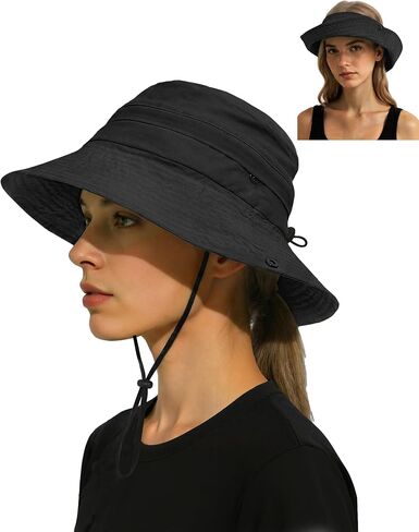 Senker Fashion Sun Hats for Women Men, Waterproof Packable 2 in 1 UV Protection Sunhat for Summer Hiking Outdoor Garden in Saudi Arabia