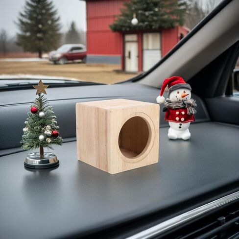 Mikinona 4-inch Wooden Subwoofer Enclosure Box for Car Audio, Solid Wood Speaker Housing Compatible with Truck and Automotive Sound Systems, Behind Seat Installation in Saudi Arabia