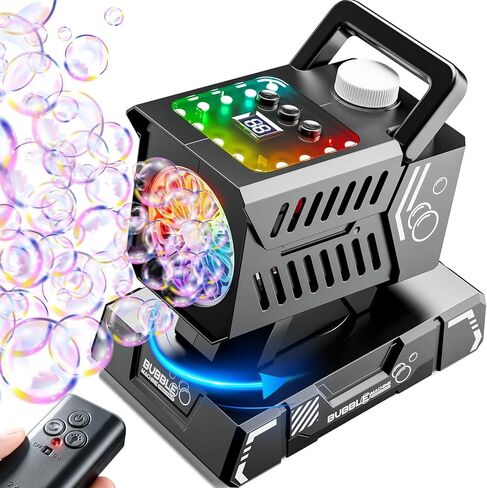 جهاز تحكم عن بعد لآلة الفقاعات، دوران تلقائي و11 مصباح RGB، بطارية قابلة لإعادة الشحن 1800 مللي أمبير في الساعة، شحن USB-C، فقاعات عملاقة للأطفال، وحفلات الزفاف، وحفلات أعياد الميلاد، والأنشطة الخارجية in Kuwait