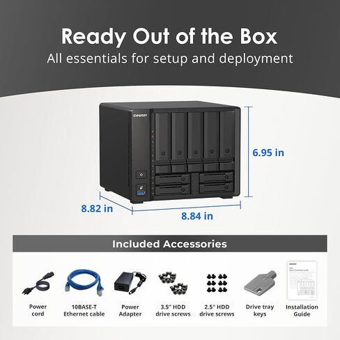 QNAP TS-h973AX-8G 9-Bay QuTS Hero NAS with 10GbE/2.5GbE Connectivity in Saudi Arabia