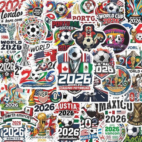 كأس العالم لكرة القدم ملصقات كرة القدم ملصقات زجاجة المياه لكرة القدم، ملصقات رياضية لحفلات كرة القدم من الفينيل ملصق كمبيوتر محمول مقاوم للماء، شارات جرافيتي هدايا للخوذات، سجل القصاصات للأطفال والمراهقين والبالغين 50 قطعة in Kuwait