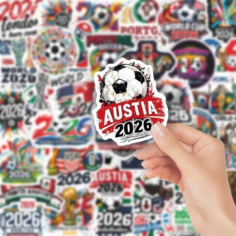 كأس العالم لكرة القدم ملصقات كرة القدم ملصقات زجاجة المياه لكرة القدم، ملصقات رياضية لحفلات كرة القدم من الفينيل ملصق كمبيوتر محمول مقاوم للماء، شارات جرافيتي هدايا للخوذات، سجل القصاصات للأطفال والمراهقين والبالغين 50 قطعة in Kuwait