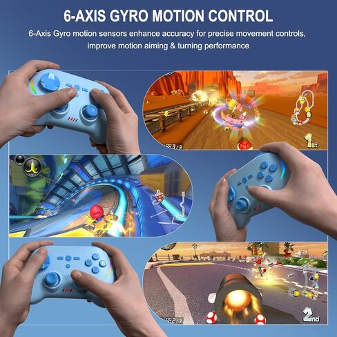 Joso Mobile Gaming Controller, Wireless Game Controller for iPad/Tablet/iPhone/Android/Switch/Switch 2/Lite/OLED/PC, Handheld Gamepad with Hall Effect Joysticks/Triggers/6-Axis Gyro - Blue in Saudi Arabia