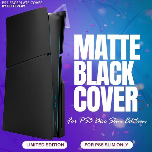لوحة حماية سوداء رفيعة من ElitePlay لملحقات PS5 لجهاز PlayStation 5 Slim Model Disc Edition in Kuwait