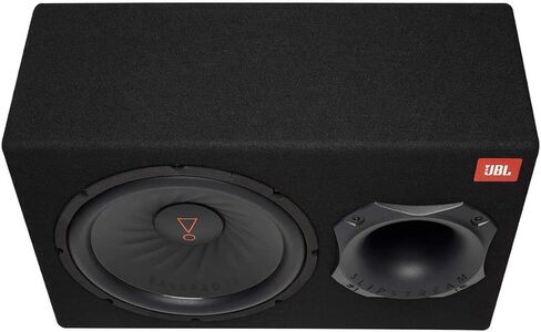 JBL SUBBP12AM - 450 وات (150 وات RMS) 12 بوصة مضخمة 12 بوصة. مضخم صوت مستدير مع تحكم في المستوى الفرعي وباس خالٍ من التشويه مع حزمة حامل هاتف مغناطيسي الجاذبية in Saudi Arabia