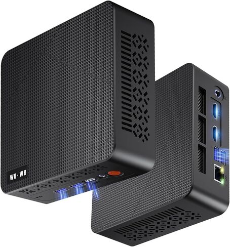 wo-we Mini PC AMD Ryzen 5 3500U(Beats N150/4300U), 8GB DDR4 RAM 256GB NVMe SSD, Vega 8 Graphics Mini Desktop Computer,Triple 4K Displays,Support 2.5''SSD,USB-C/Dual HDMI,WiFi5 BT5.0 for Office Home in Saudi Arabia