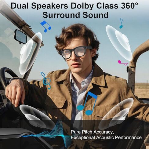 AI Smart Glasses with Camera, 8MP HD Camera Glasses, 1080P Video & Photo Recording Glasses with Voice Assistant, AI Object Recognition & Translation, Photochromic Lens, Bluetooth for Travel/Work/Vlog in Saudi Arabia