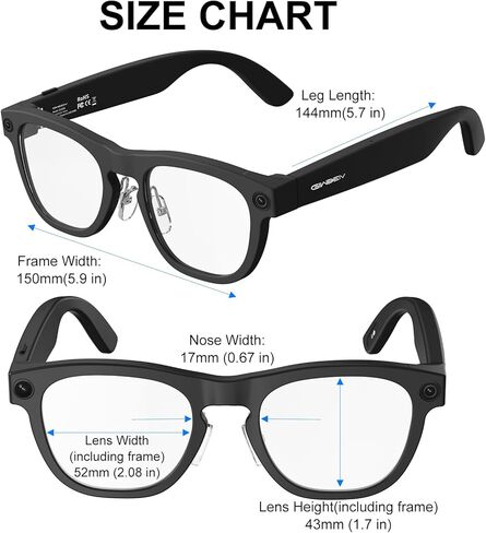 AI Smart Glasses with Camera, 8MP HD Camera Glasses, 1080P Video & Photo Recording Glasses with Voice Assistant, AI Object Recognition & Translation, Photochromic Lens, Bluetooth for Travel/Work/Vlog in Saudi Arabia