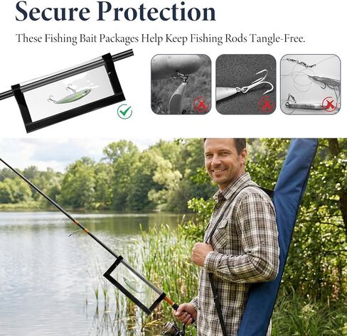 20 Pack Fishing Lure Wraps, Durable Clear PVC Fishing Lure Hook and Loop System Fishing Hook Covers for Keeping Lures Safe and Easily See Lures in Saudi Arabia