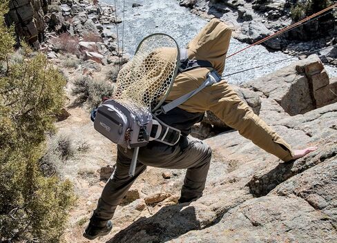 Method Works Fishing Sliding 9L Fly Fishing Waist Pack - Modular Lumbar Pack with Net Holster, Magnetic Quick-Access Pockets, Adjustable Belt & Shoulder Strap, Water-Resistant Fly Fishing Bag in Saudi Arabia