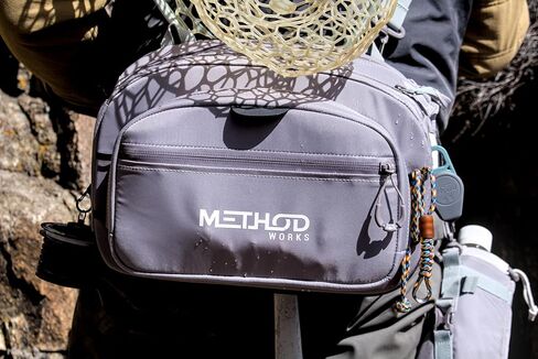 Method Works Fishing Sliding 9L Fly Fishing Waist Pack - Modular Lumbar Pack with Net Holster, Magnetic Quick-Access Pockets, Adjustable Belt & Shoulder Strap, Water-Resistant Fly Fishing Bag in Saudi Arabia