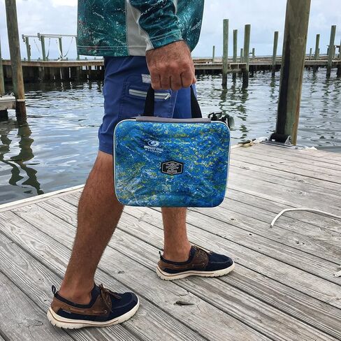 Calcutta Squall Molded Bait Binder | Mossy Oak Coastal Shoreline Pattern | 8 Removable Clear Plastic Sleeves | Compression Molded Durability | Soft Bait Organizer in Saudi Arabia