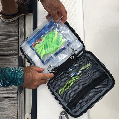 Calcutta Squall Molded Bait Binder | Mossy Oak Coastal Shoreline Pattern | 8 Removable Clear Plastic Sleeves | Compression Molded Durability | Soft Bait Organizer in Saudi Arabia