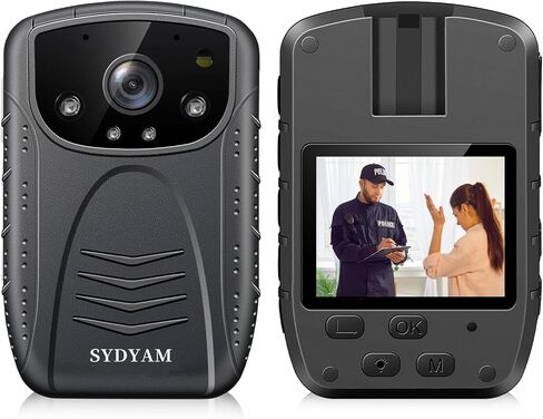 كاميرا جسم الشرطة SYDAYM 2K، بطارية تدوم 13 ساعة، تشفير H.265، كاميرات الجسم مع تسجيل الصوت والفيديو، كاميرا الجسم للحماية الشخصية وإنفاذ القانون (128 جيجابايت) in Kuwait