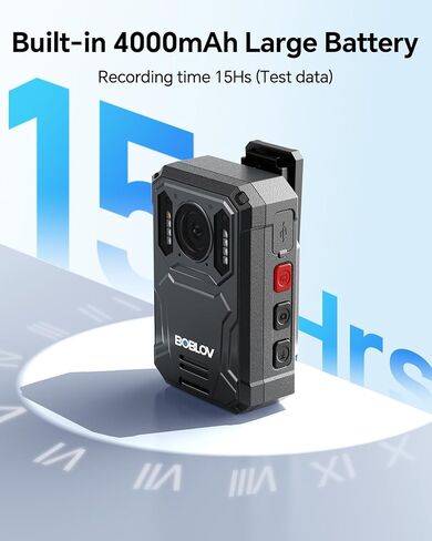 BOBLOV KJ23Pro 2K Body Cam, 128GB with Night Vision and W4 4K Mini Body Camera, Wearable Camera with 360°Rotatable Clip & Magnetic Clip in Saudi Arabia