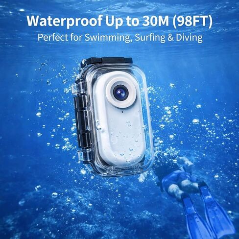 Waterproof Magnetic Mini Body Action Camera, Included 128GB, Hands Free, Wearable Thumb 2.7k HD Camera with Magnetic Clip and Necklace Mount for Traveling, Pet Walking and Outdoors Activities in Saudi Arabia