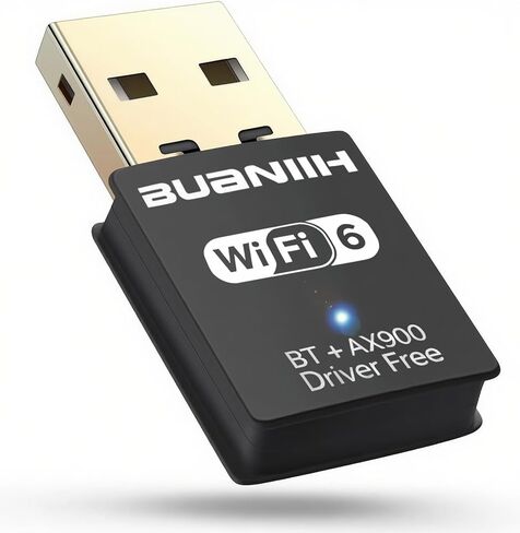 محول واي فاي USB، واي فاي وبلوتوث 2 في 1 محول واي فاي للكمبيوتر المكتبي، شبكة لاسلكية 900 ميجا بايت في الثانية بنطاق مزدوج 2.4 جيجا هرتز/5 جيجا هرتز، التوصيل والتشغيل، متوافق مع الكمبيوتر الشخصي/الكمبيوتر المحمول/سطح المكتب، يدعم Win10/11 in Kuwait