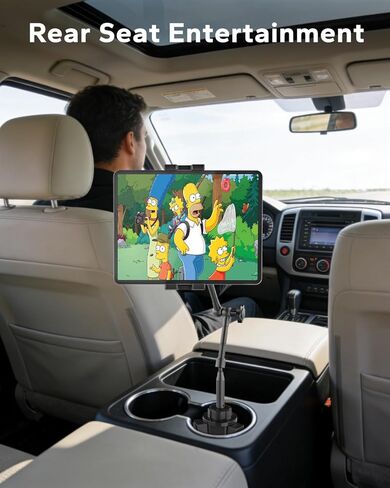 GDZN Car Cup Holder Tablet Mount, 16.5" Height Aluminum Arm with 360° Full Range Rotation, Cup Holder Tablet Holder for Pickup Truck SUV RV, Fits 4.7-15.6" iPad Pro, Air Mini, Galaxy Tab, Phones in Saudi Arabia