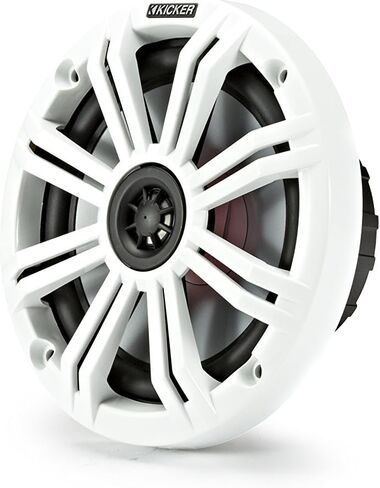 KICKER 6.5" Marine Speakers LED KM65 RGB 4 Pack Coaxial Boat Speakers Waterproof White Sport Grille Pontoon Marine Audio System Upgrade in Saudi Arabia