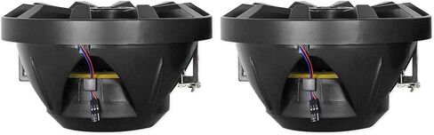 Rockville RKL80MB Bundle: Pair 8-in 900-Watt Peak / 450-Watt RMS 2-Way Black Marine Boat Speakers with LEDs, Pair 7.7-in Polished Silver Aluminum Wakeboard Speaker Enclosures, 2-Items in Saudi Arabia