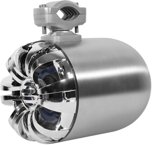 Rockville WB65 600W Peak/300W RMS 6.5 in Marine Wakeboard Tower Speakers 4 Ohm, Stainless Steel Enclosure, 360° Swivel Brackets, Waterproof, UV Resistant, for Boats and Powersports, 4-Piece in Saudi Arabia