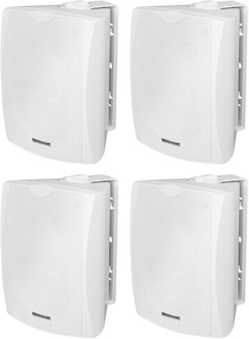 Rockville WET-5W 5.25" 70V/100V Wall Speaker, IPX55 Water-Resistant, 40W RMS, White, ABS Enclosure, Easy Wall-Mount, Clear Audio, Selectable Tap Settings, for Indoor/Outdoor Commercial, 4-Piece in Saudi Arabia
