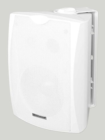 Rockville WET-5W 5.25" 70V/100V Wall Speaker, IPX55 Water-Resistant, 40W RMS, White, ABS Enclosure, Easy Wall-Mount, Clear Audio, Selectable Tap Settings, for Indoor/Outdoor Commercial, 4-Piece in Saudi Arabia