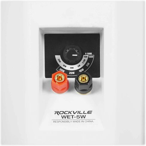 Rockville WET-5W 5.25" 70V/100V Wall Speaker, IPX55 Water-Resistant, 40W RMS, White, ABS Enclosure, Easy Wall-Mount, Clear Audio, Selectable Tap Settings, for Indoor/Outdoor Commercial, 4-Piece in Saudi Arabia
