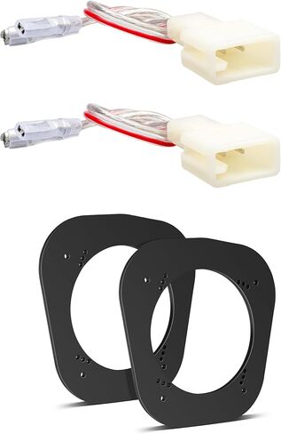 RED WOLF 5 1/4" Rear Car Door Speaker Adapter Kit Fit for 1996-2002 Toyota 4Runner Install 5.25" Aftermarket Audio Speaker Spacer Ring Mounting Bracket, Black Solid PE Plastic 1 Pair in Saudi Arabia