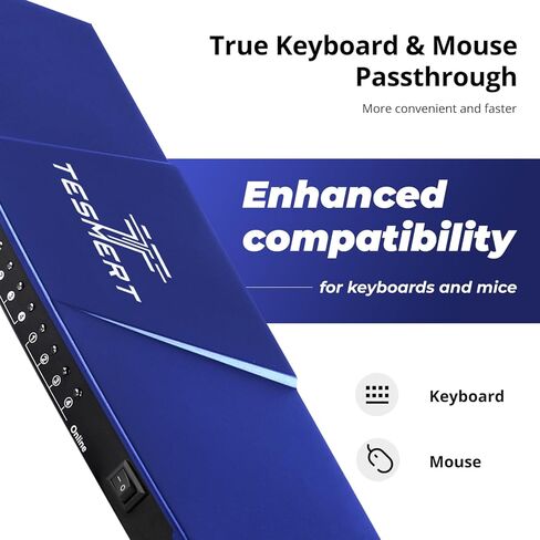 USB-C HDMI KVM Switch 1 شاشة 4 أجهزة كمبيوتر، 4K @ 60 هرتز KVM مفاتيح لـ 4 أجهزة كمبيوتر مشاركة لوحة مفاتيح الماوس، مع EDID L/R out HDR10 Dolby Vision USB Auto Scan IR Hotkey Switch، يتضمن الكابلات in Kuwait