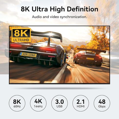 HDMI KVM Switch 1 شاشة 4 أجهزة كمبيوتر 8K 60 هرتز KVM Switches 4 منافذ لـ 4 قطع مشاركة شاشة واحدة وأربعة أجهزة USB مثل طابعة لوحة المفاتيح والماوس وما إلى ذلك. تتضمن الملحقات - 8K in Kuwait