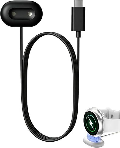 Charger Dock for Pixel Watch 4, Fast Charging Type-C Charge Cable, 2 Pin Cord Matte Side Charger Dock Compatible for Google Pixel Watch 4 41mm/45mm (Black) in Saudi Arabia