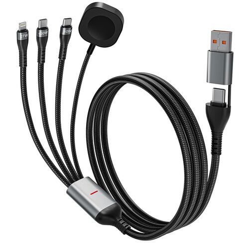 100W 4-in-2 Charging Cable: 10ft USB-C Cord (100W/10W), Includes MFi Magnetic Apple Watch Charger Compatible with iPhone 17/16/15, iPad, MacBook, Galaxy S24/S23 in Saudi Arabia