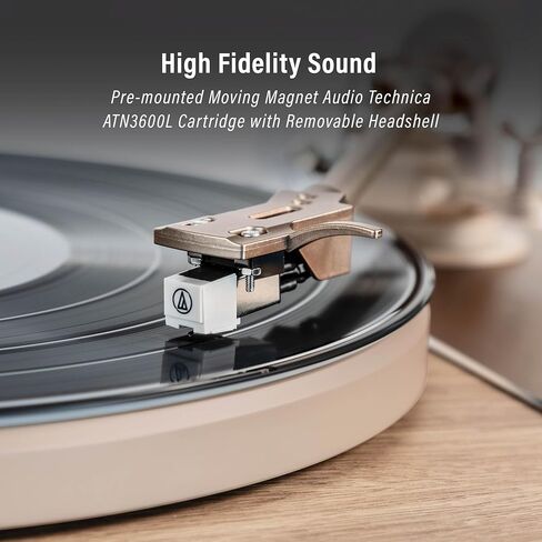 Crosley E100A-NALG 2-Speed Record Player Turntable, VibrationBlock Technology, Dual-Platform Suspension, Natural in Saudi Arabia