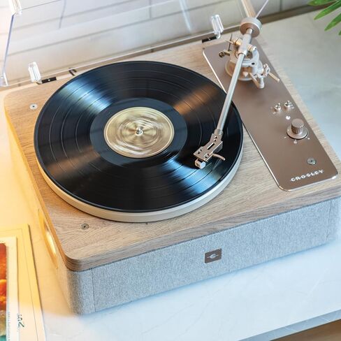 Crosley E100A-NALG 2-Speed Record Player Turntable, VibrationBlock Technology, Dual-Platform Suspension, Natural in Saudi Arabia