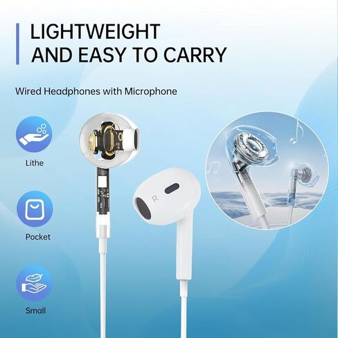 سماعات رأس سلكية لهاتف iPhone 14 13 12 11 Pro Max/XR XS X/8/7، سماعات أذن سلكية لهاتف iPhone مع موصل Lightning، سماعات أذن مع ميكروفون مدمج وتحكم في مستوى الصوت 【سماعات أذن رسمية معتمدة】 - قطعتان in Kuwait