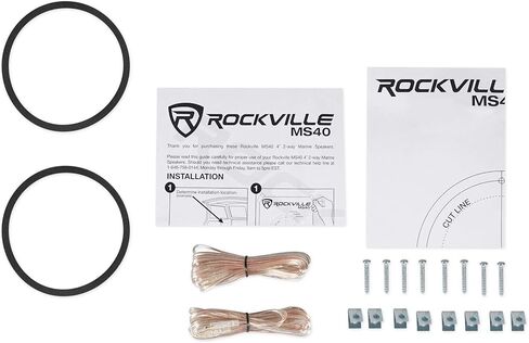 Rockville MS40W 4" 200W Peak/50W RMS Marine Boat Speakers, 4 Ohm, IP56 Waterproof, Anti-UV ABS Build, Mylar Tweeter, Compact for Boats and Outdoor Use, 4-Piece in Saudi Arabia