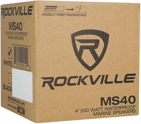 Rockville MS40W 4" 200W Peak/50W RMS Marine Boat Speakers, 4 Ohm, IP56 Waterproof, Anti-UV ABS Build, Mylar Tweeter, Compact for Boats and Outdoor Use, 4-Piece in Saudi Arabia