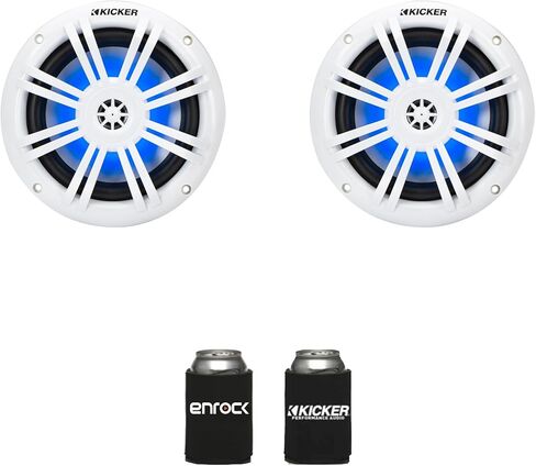 KICKER 51KM604WL KM 6.5 بوصة 150 واط الطاقة القصوى 4 أوم RGB LED مكبرات صوت بحرية محورية (زوج) in Kuwait