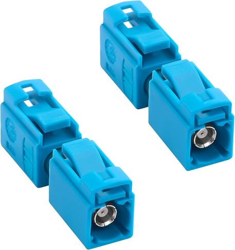 QIANRENON FAKRA Z Socket to Socket Automotive RF Connector Coupler Aqua Blue FAKRA Z Female to Female Car Antenna Adapter Universal FAKRA Extender, for GPS Vehicle Network Communication,2Pcs in Saudi Arabia